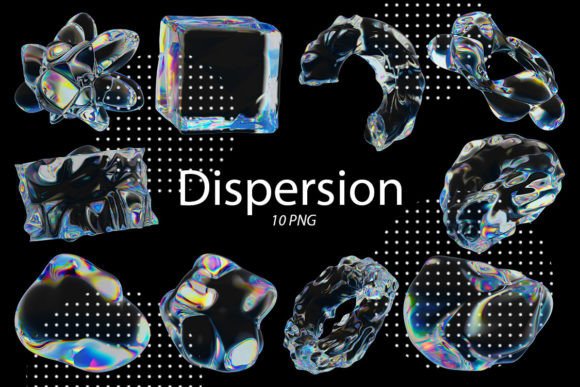 3D Abstract Dispersion Glass PNG for Stunning Visuals