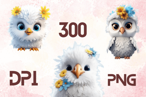 3D Cute Birds Sublimation Clipart 12
