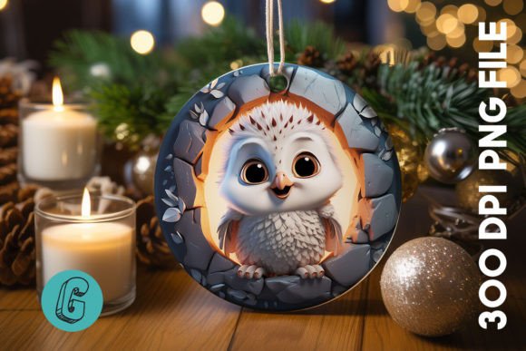 3D Cute Owl Break Through Ornament (16): Your Creative Download