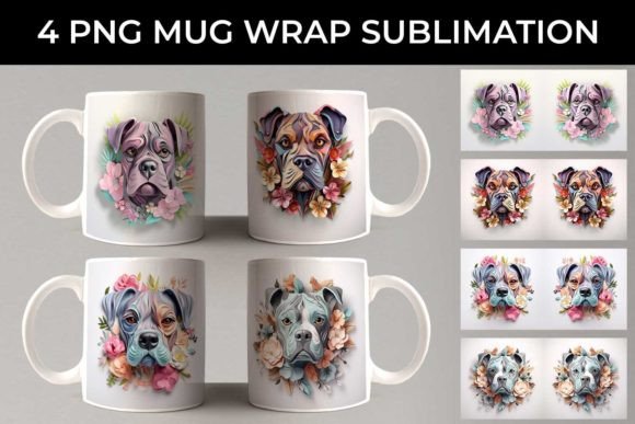 3D Floral Fantasy Boxer Mug Sublimation: Cute Mug Designs