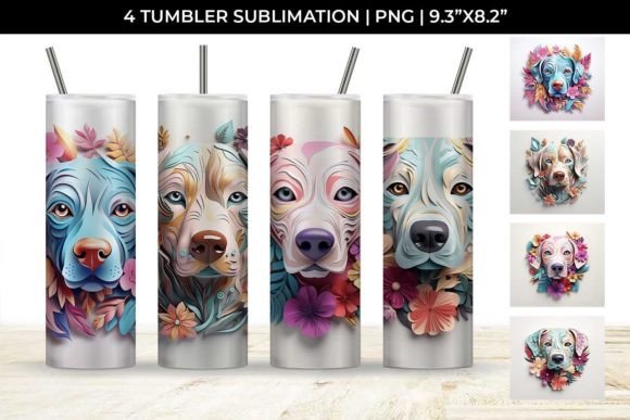 3D Floral Fantasy Labrador Retriever PNG Design