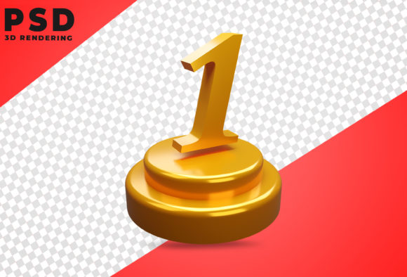 3D Gold Number 1 Podium: Showcase Your Art in Style