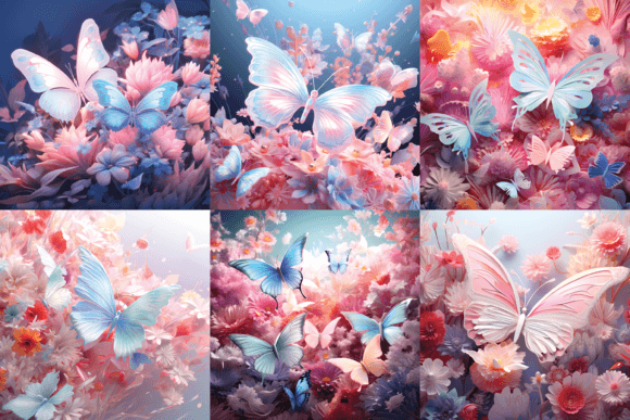 3D Pastel Colorful Butterflies: Vibrant Design Assets