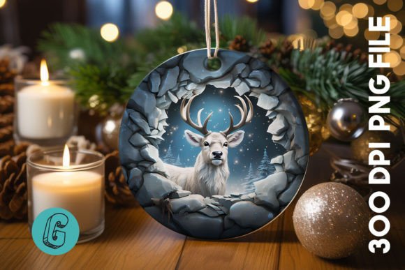 3D Reindeer Break Through Ornament (31) for Festive Creations