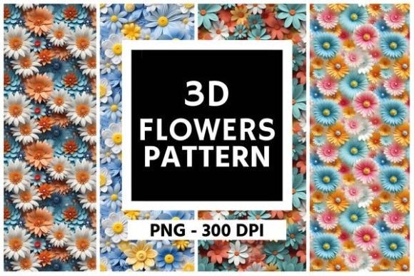 3D Summer Flowers Pattern 02: Vibrant Nature for Your Designs
