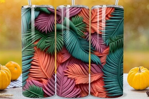 Create H1 From 3D Palm Leaves Tumbler Wrap MAXIMUM 60 CHARACTERS