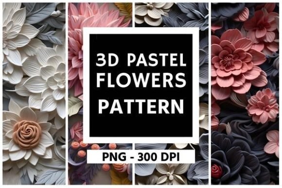 Enchanting 3D Pastel Flowers Pattern Background