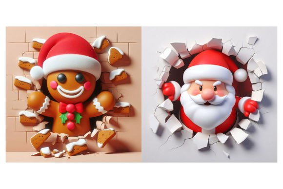 Funny Christmas 3D Background: Playful Holiday Designs