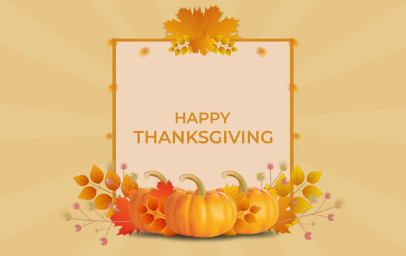Happy Thanksgiving. with 3d Pumpkin