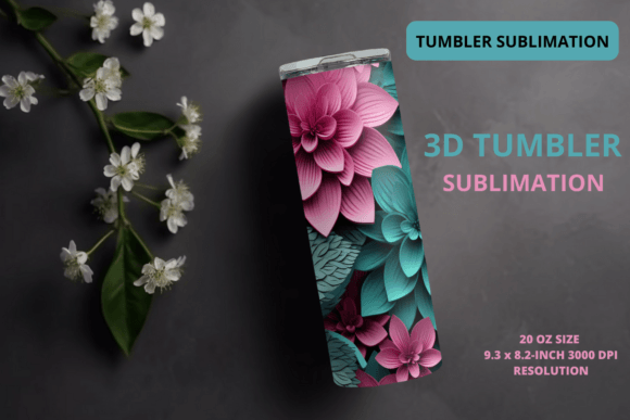 Stunning 3D Flowers Tumbler Sublimation for Vibrant Designs