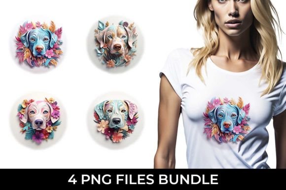 Unleash Cuteness with 3D Floral Labrador Retriever Sublimation